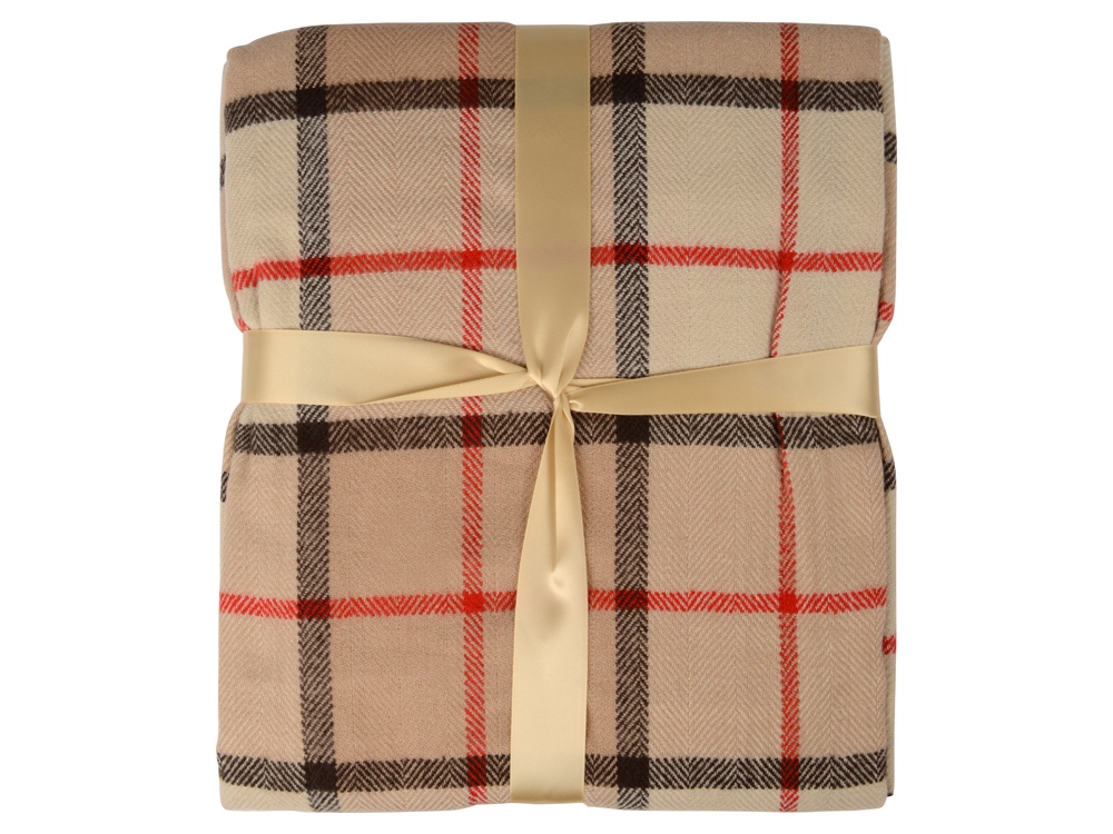 Плед акриловый в клетку Tartan, бежевый-3