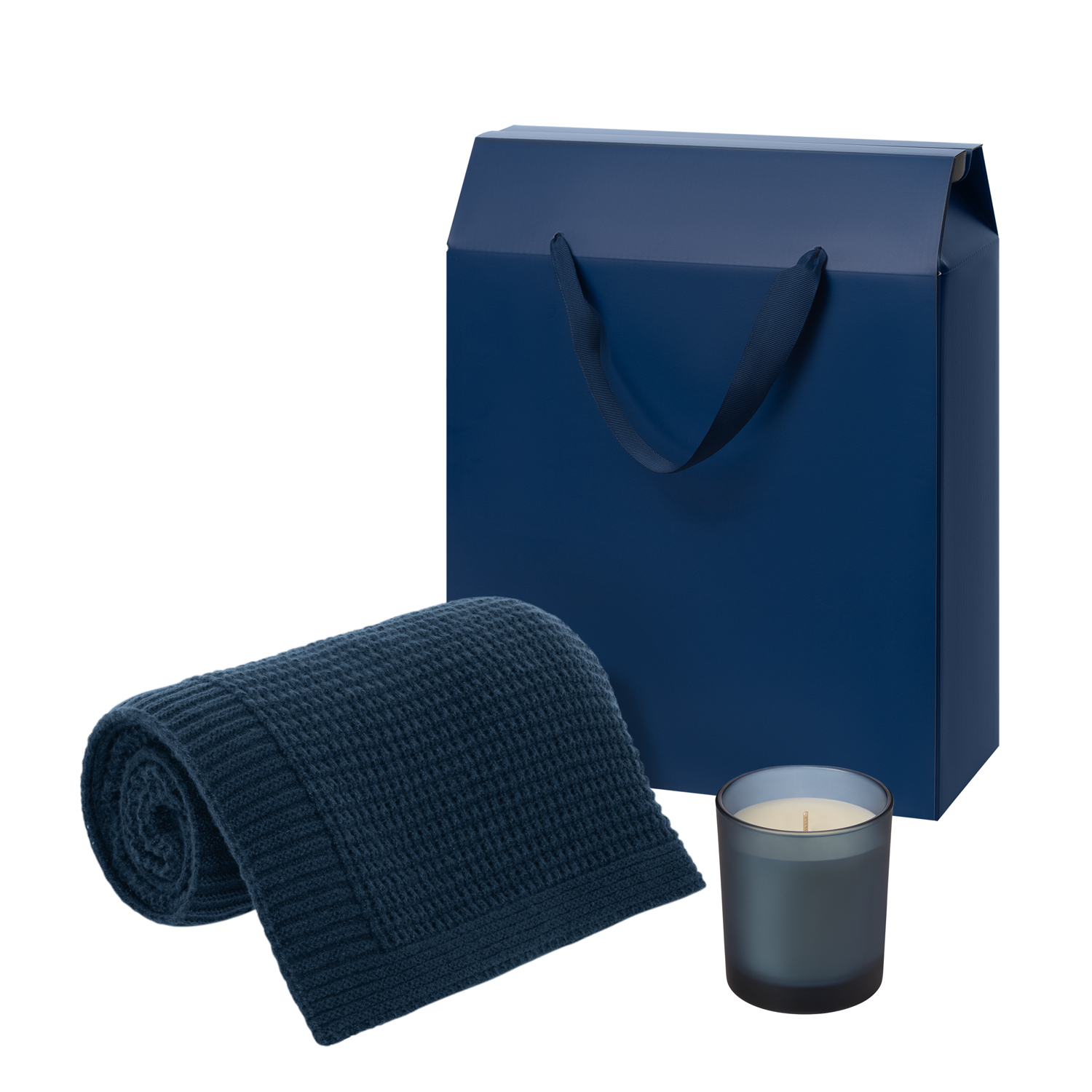Подарочный набор Enigma. Malta Soft, синий (свеча, плед)-0