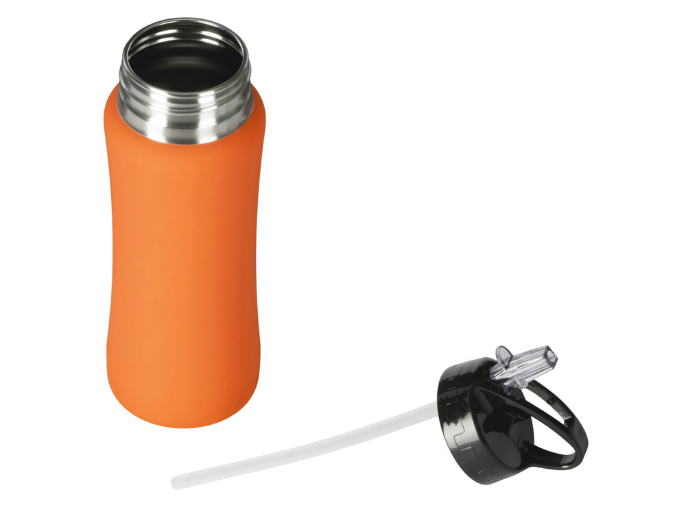 Бутылка для воды Bottle C1, сталь, soft touch, 600 мл, оранжевый-2
