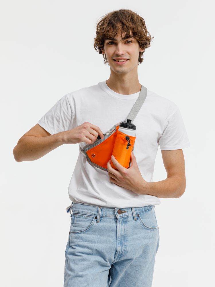 Сумка поясная с отделением для бутылки Waterun, оранжевая-3