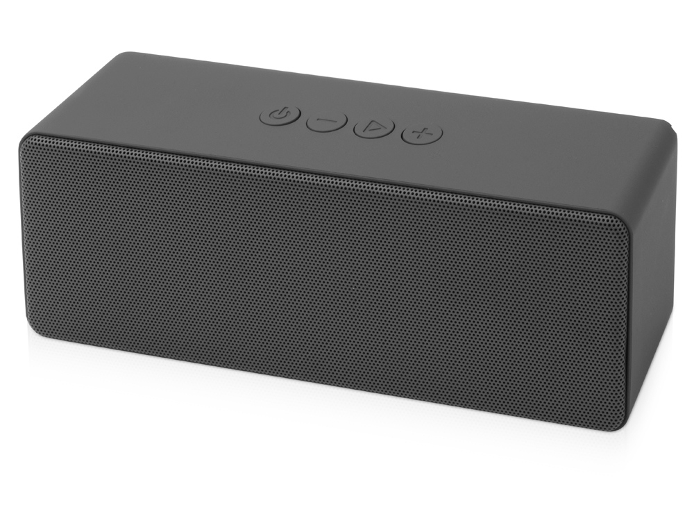 Портативная колонка Bar со стереодинамиками soft touch, серый-0