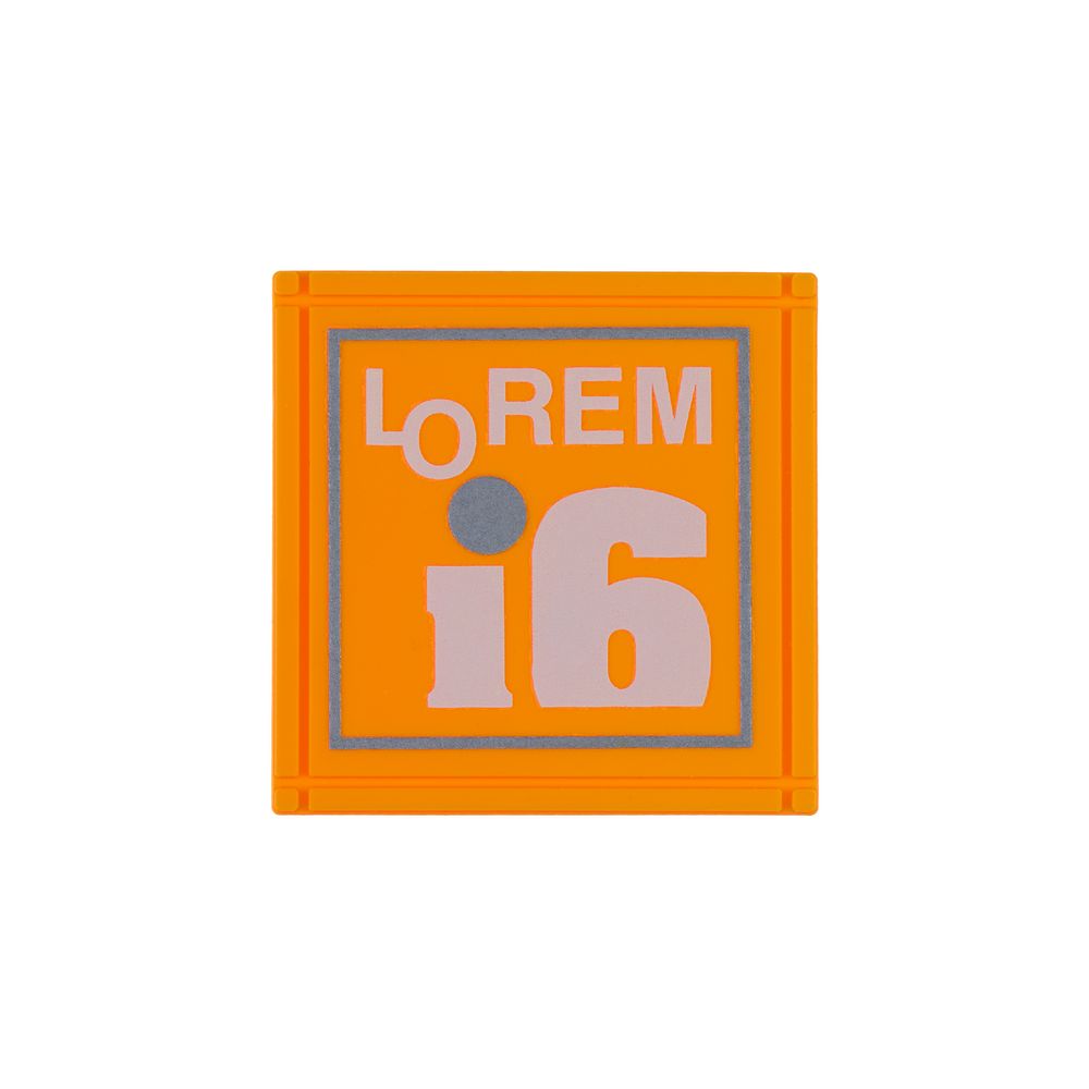 Лейбл из ПВХ Dzeta, L, оранжевый неон-2