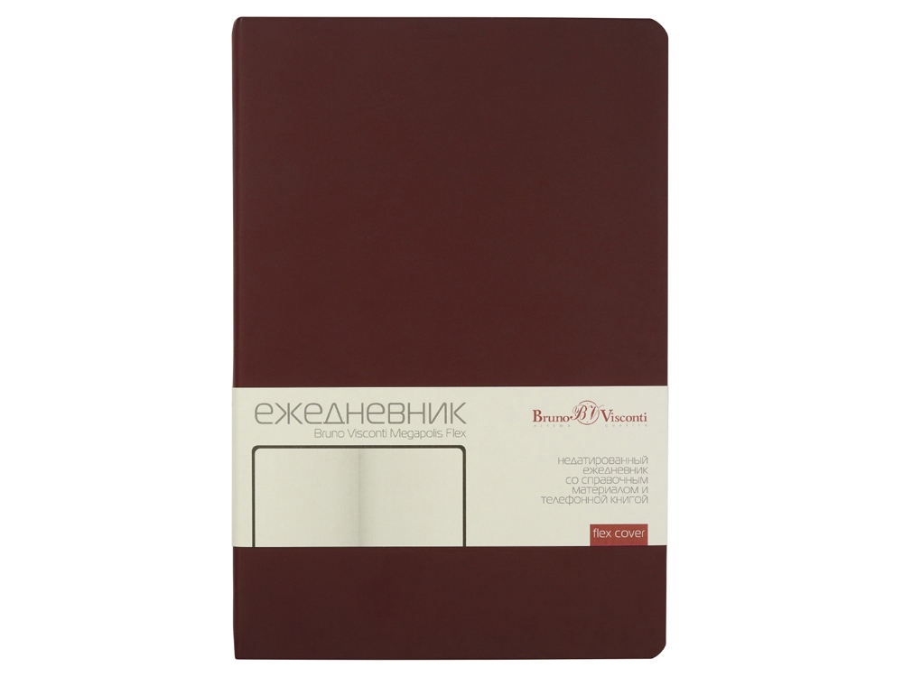 Ежедневник А5 недатированный Megapolis Velvet Flex, коричневый-1