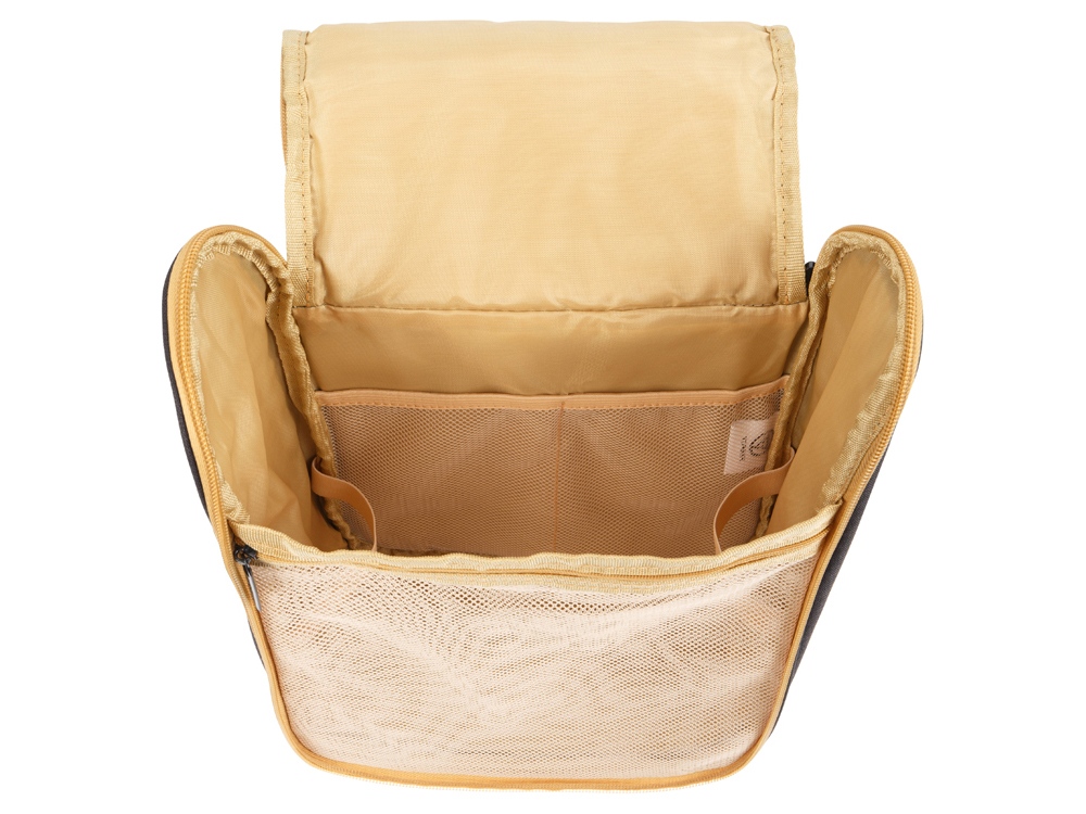 Несессер TORBER, дорожный, чёрный/бежевый, полиэстер 300D, 27 х 22 х 11 см-2