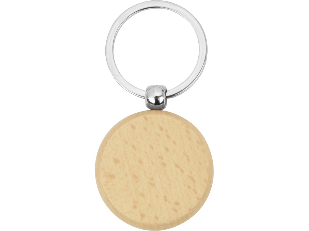 Брелок Wood RND круглый, бежевый-1