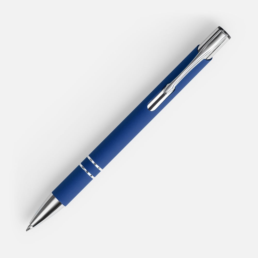 Ручка шариковая Keskus Soft Touch, ярко-синяя-1