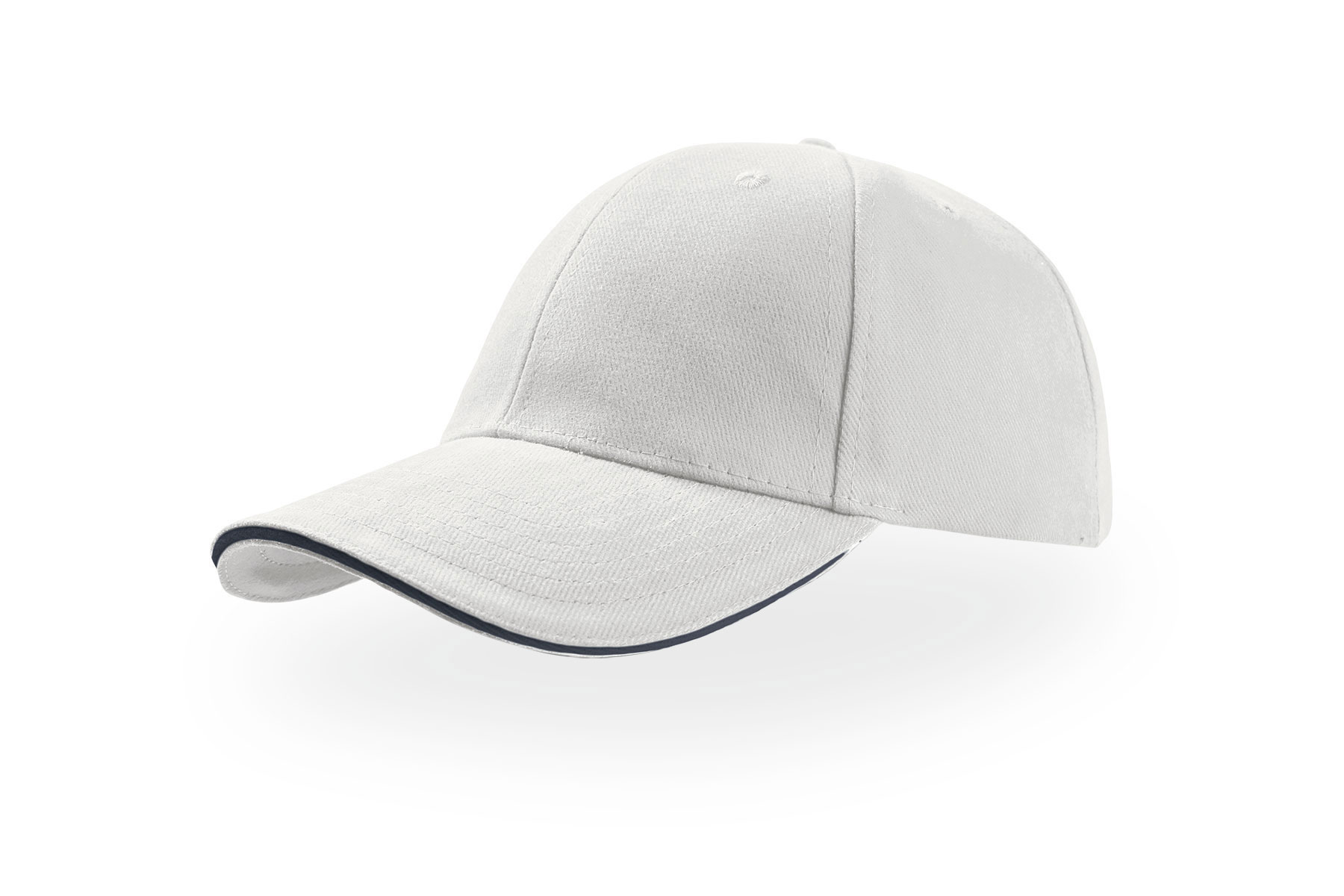 Бейсболка LIBERTY SANDWICH, 6 клиньев, сэндвич, металлическая застежка, белый, темно-синий-0