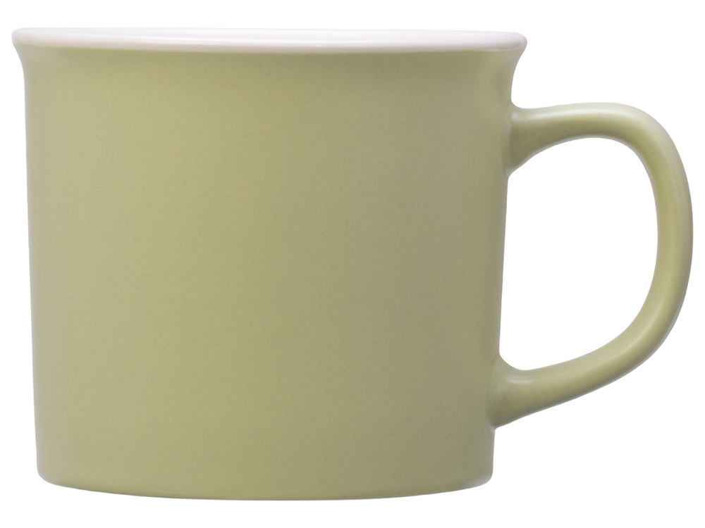 Матовая кружка Nancy 360 мл цветная снаружи, белая внутри, оливковый-1