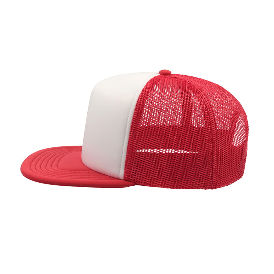 Бейсболка SNAP 90S, 5 клиньев, пластиковая застежка, белый, красный-3