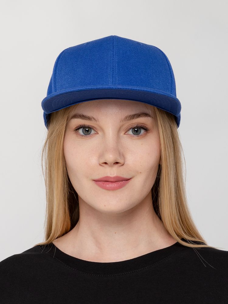 Бейсболка Snapback с прямым козырьком, ярко-синяя-3