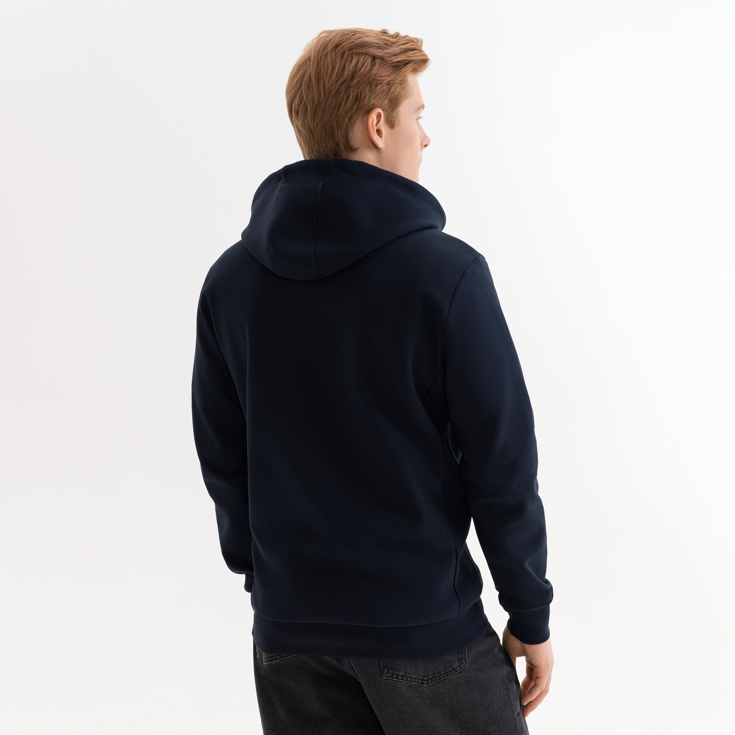 Толстовка на молнии с капюшоном Матео (Mateo) темно-синяя-3
