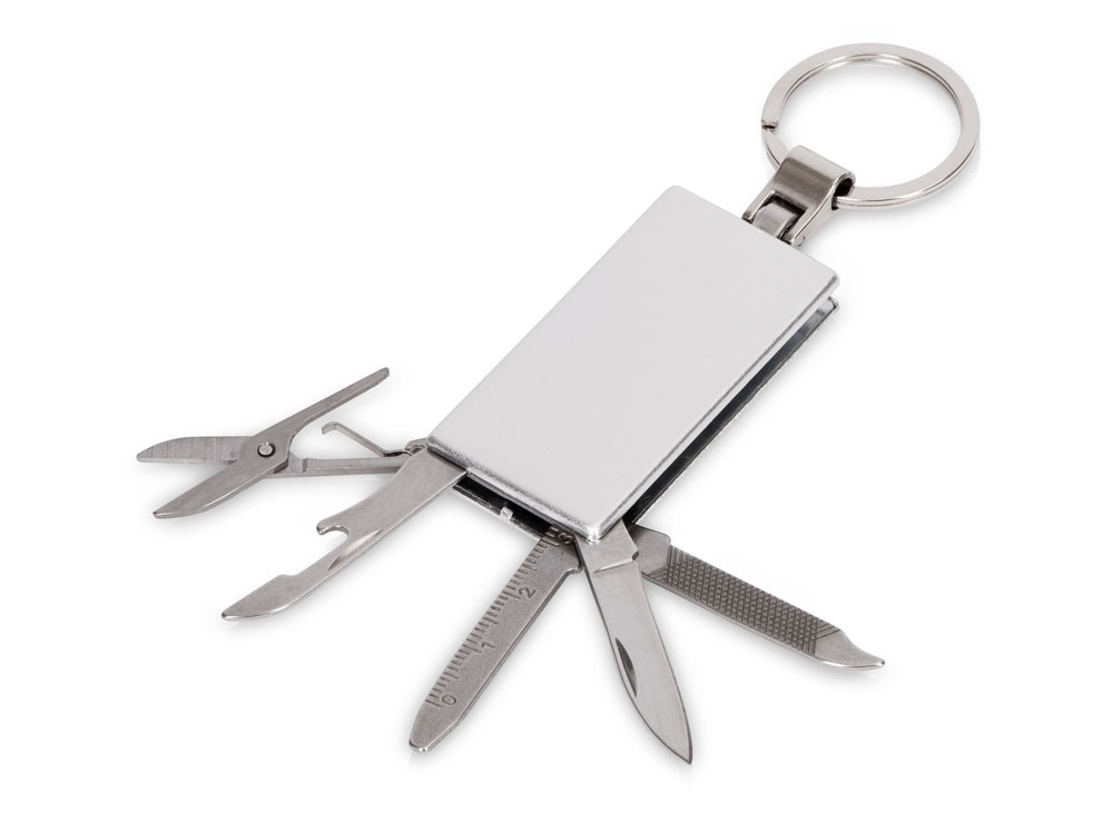Мультитул-брелок 5-в-1 Badge, серебристый-0