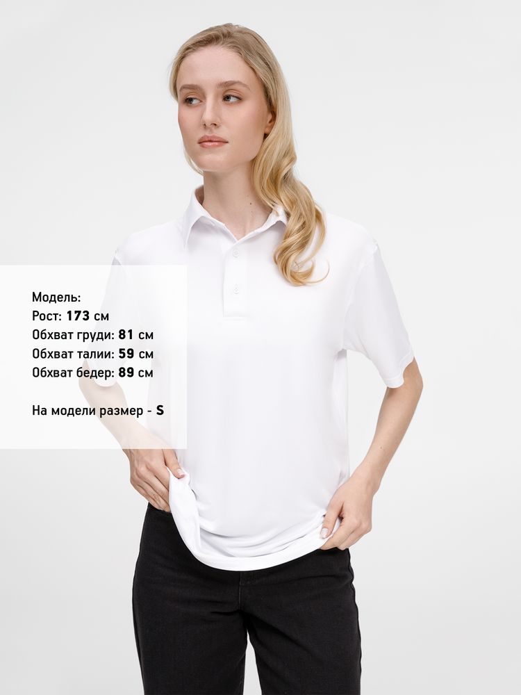 Рубашка поло унисекс Senti, белая-4