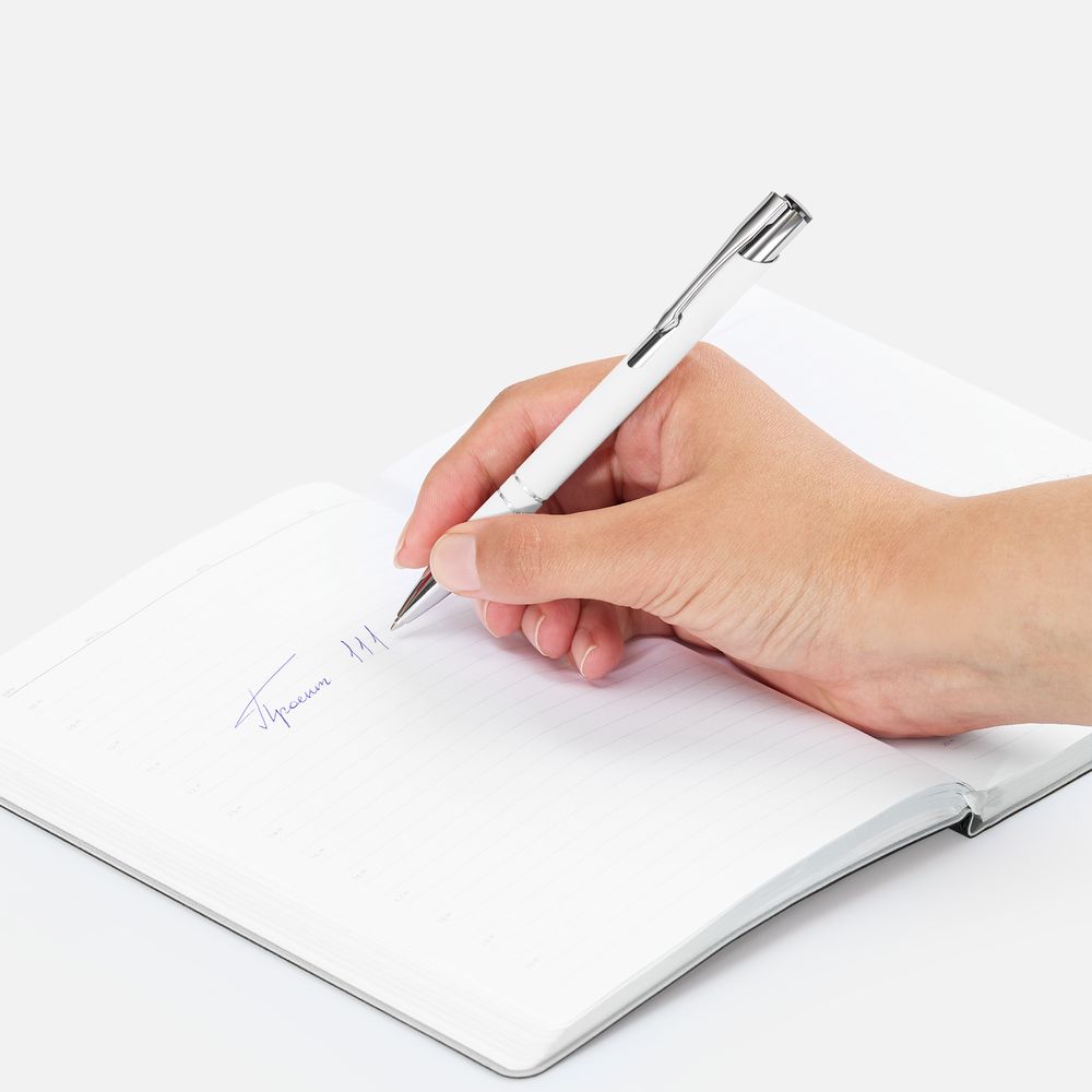 Ручка шариковая Keskus Soft Touch, белая-3