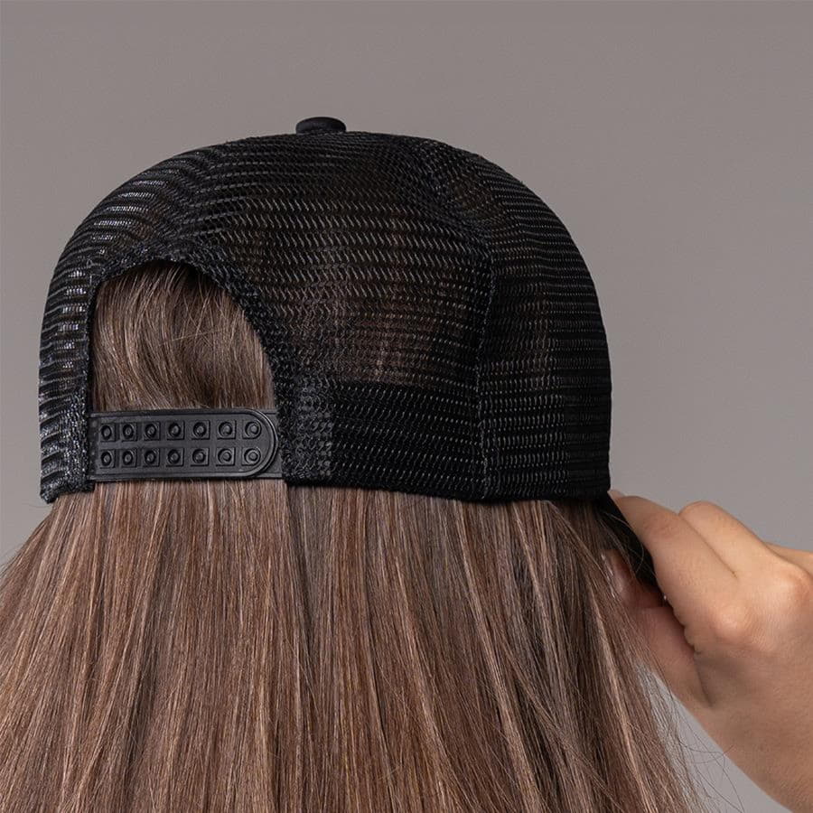 Бейсболка FLICK, 5 клиньев, пластиковая застежка, черный-6