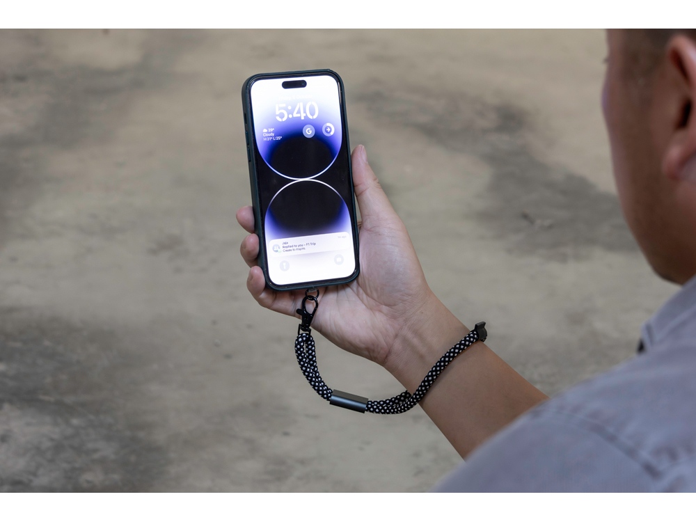 Ремешок-держатель для телефона на запястье Lany Wristband Eco, серый-10