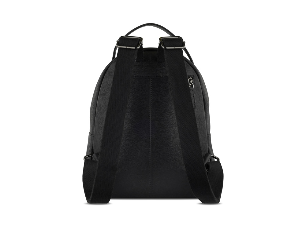 Рюкзак женский BUGATTI Bella, чёрный, воловья кожа/полиэстер, 24,5х12х27 см-5