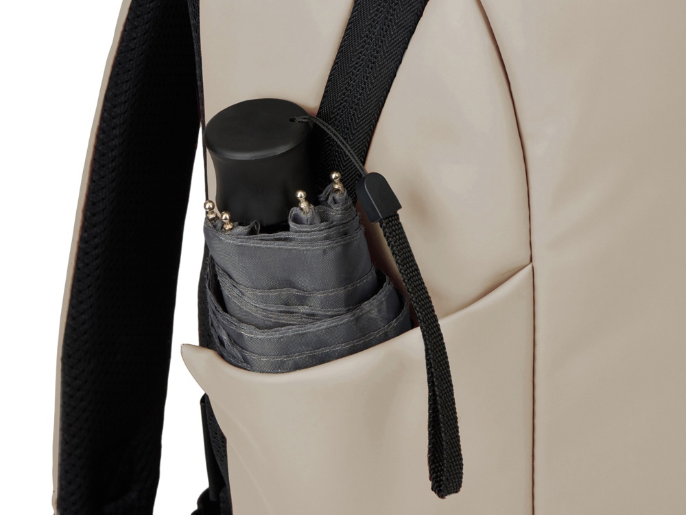 Рюкзак Sofit для ноутбука из экокожи, бежевый-9