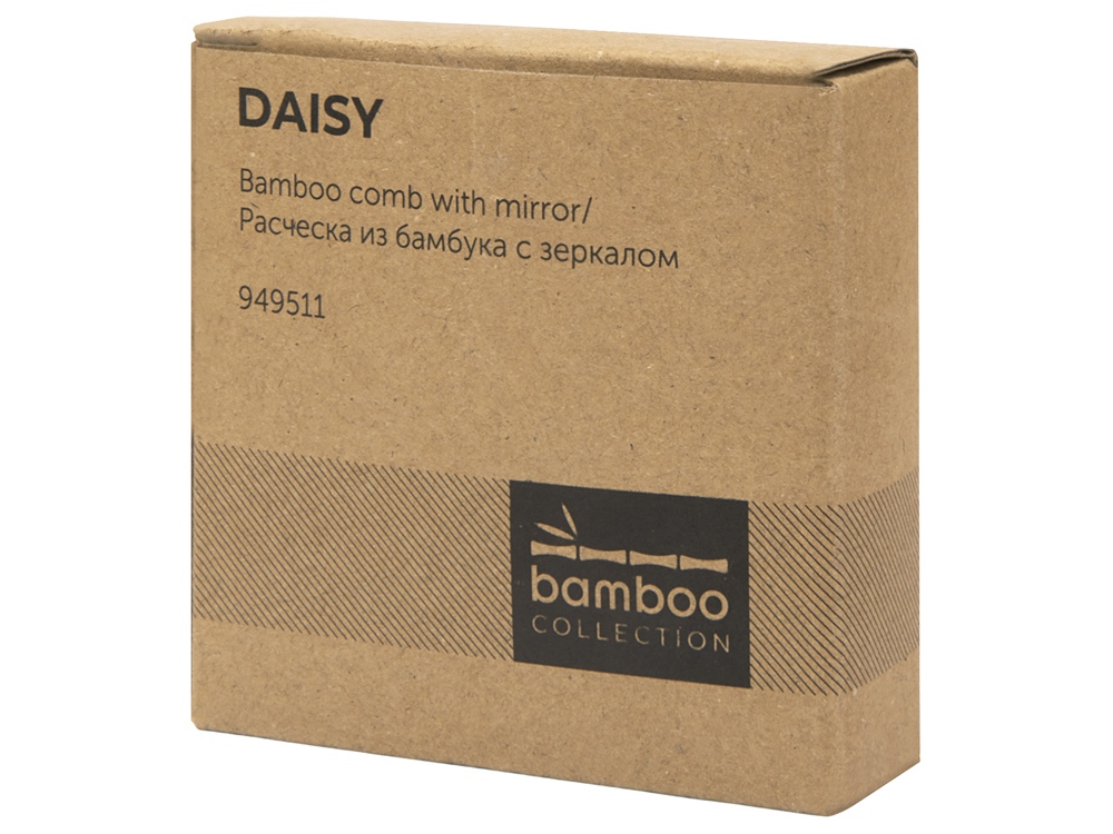 Расческа с зеркалом из бамбука Daisy, натуральный-7