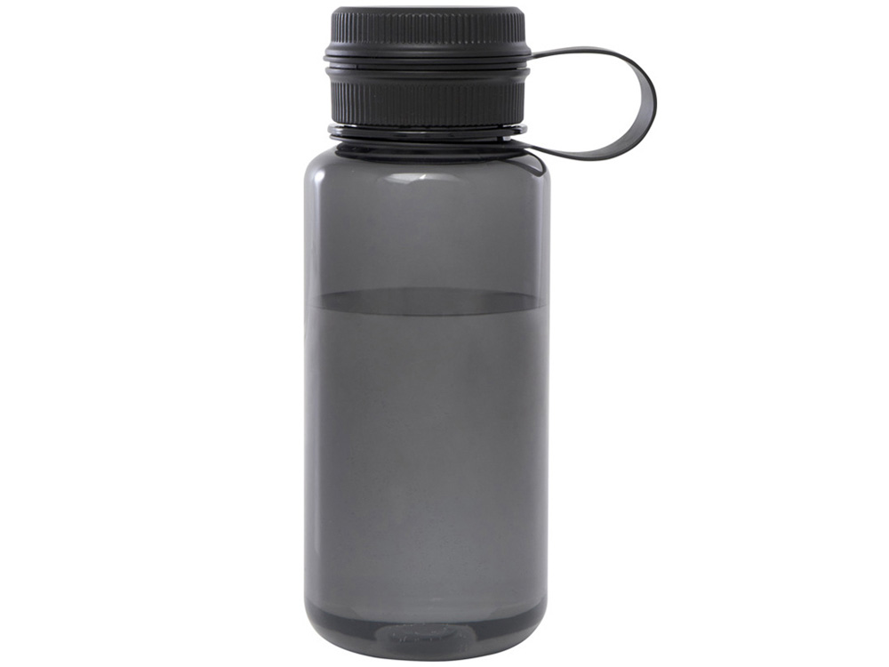 Спортивная бутылка Ryder из переработанного ПЭТ-пластика объемом 900 мл с многофункциональной крышкой, сертифицированная RCS - сплошной черный-1