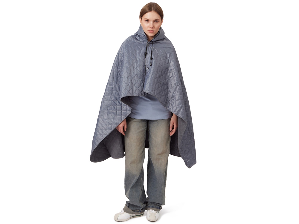 Пончо Cappy с капюшоном на липучке в мешке, серый-1