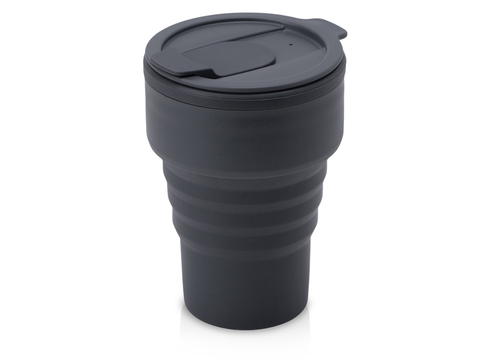 Силиконовый складной стакан GoCup, темно-серый-0