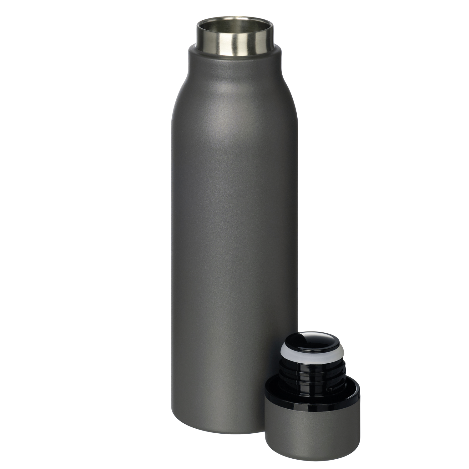 Термобутылка вакуумная герметичная Sorento, серая, гладкое покрытие-2