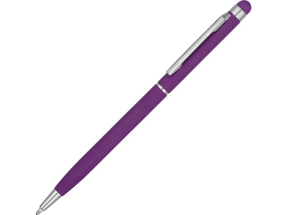 Ручка-стилус шариковая Jucy Soft с покрытием soft touch, фиолетовый-0