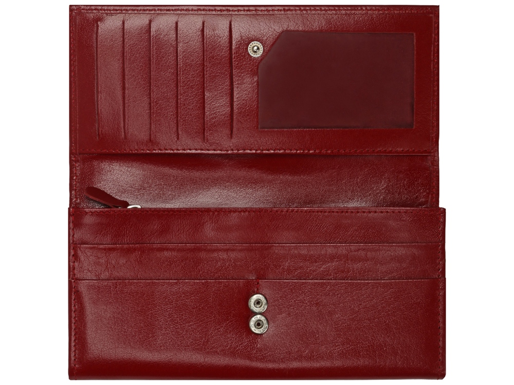 Портмоне дамское с отделениями для банкнот, кредитных карт и монет, красный-3