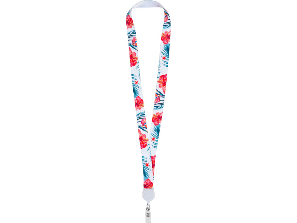 Ланъярд 2 см с ретрактором, белый-1