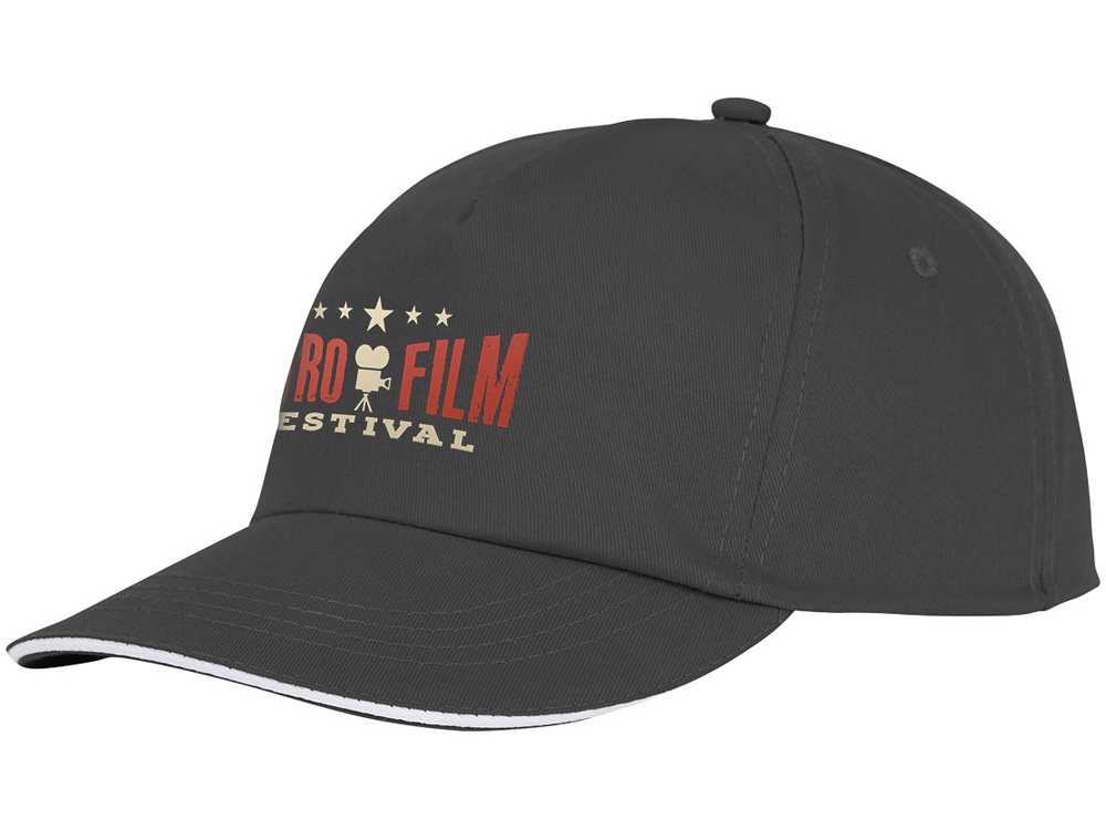 Пятипанельная кепка-сендвич Styx, серый-3