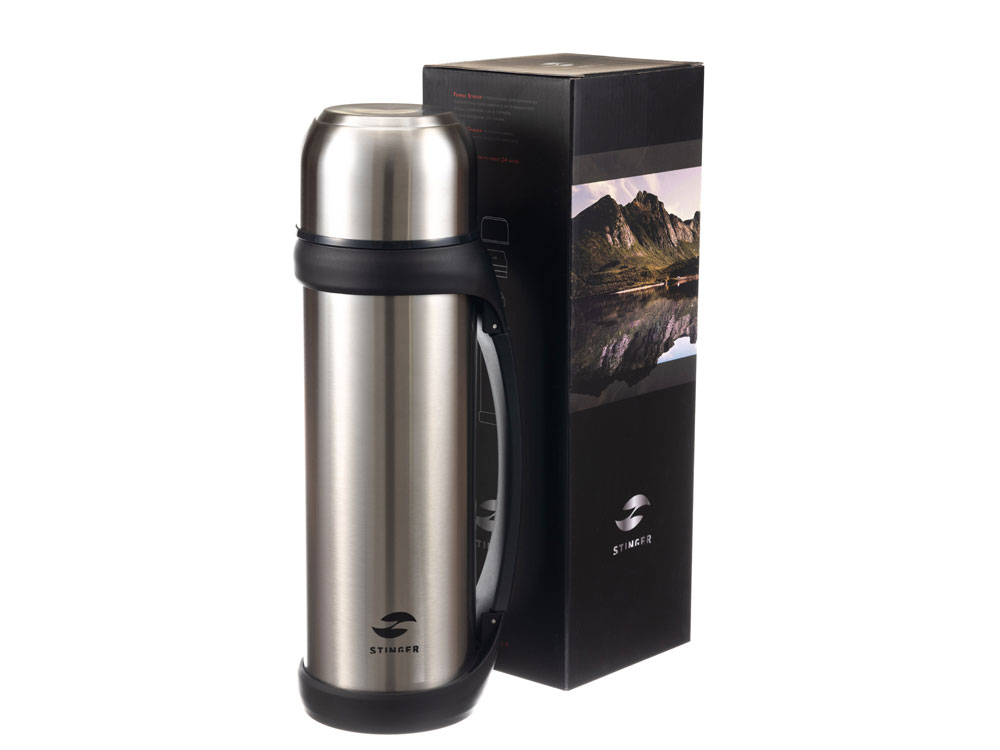 Термос Stinger, 2,2 л, широкий с ручкой, нержавеющая сталь, серебристый, 13,9 х 12,2 х 37,8 см-4