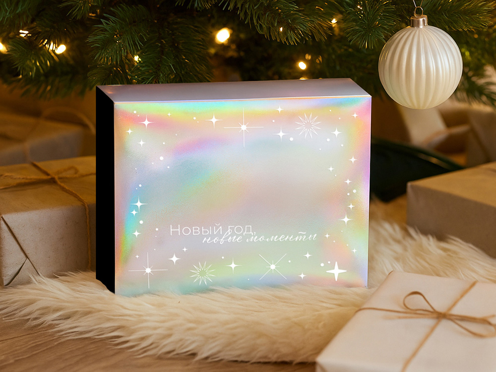 Подарочный набор c пледом, френчпрессом, чаем и медом, серый-3