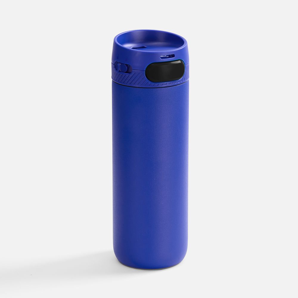 Термостакан X1 с цветной кнопкой, синий с черным-1