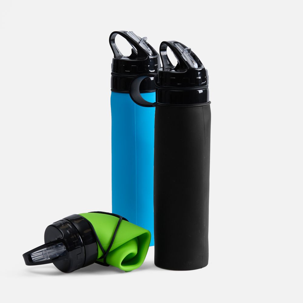 Складная бутылка для воды Langfossen, голубая-4