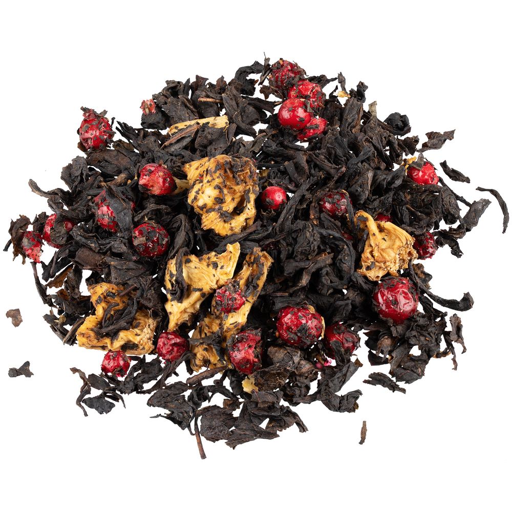 Чай «Сокочай» в желтой декоративной банке, черный с ананасом и брусникой-1