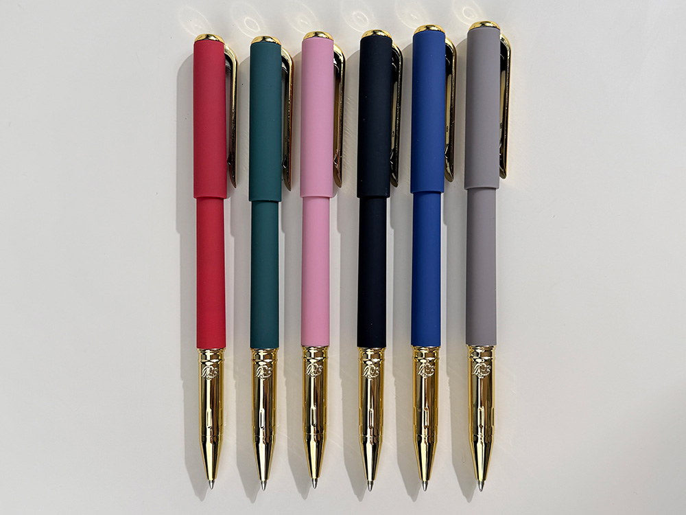 Ручка пластиковая шариковая Parliament, 0,7 мм, синие чернила, розовый/золотистый-6