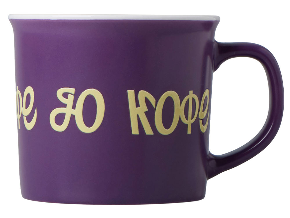 Матовая кружка Nancy 360 мл цветная снаружи, белая внутри, фиолетовый с УФ-печатью DTF-1