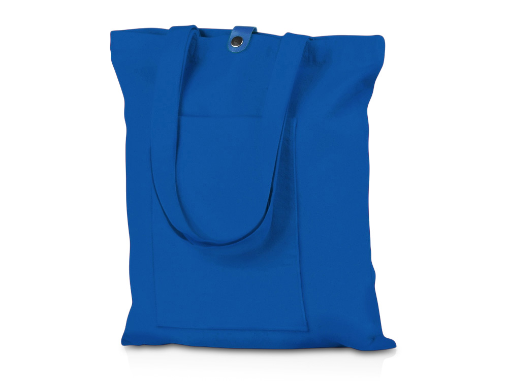 Сумка Clip из хлопка 340 г/м2 с застежкой из экокожи, синий-0