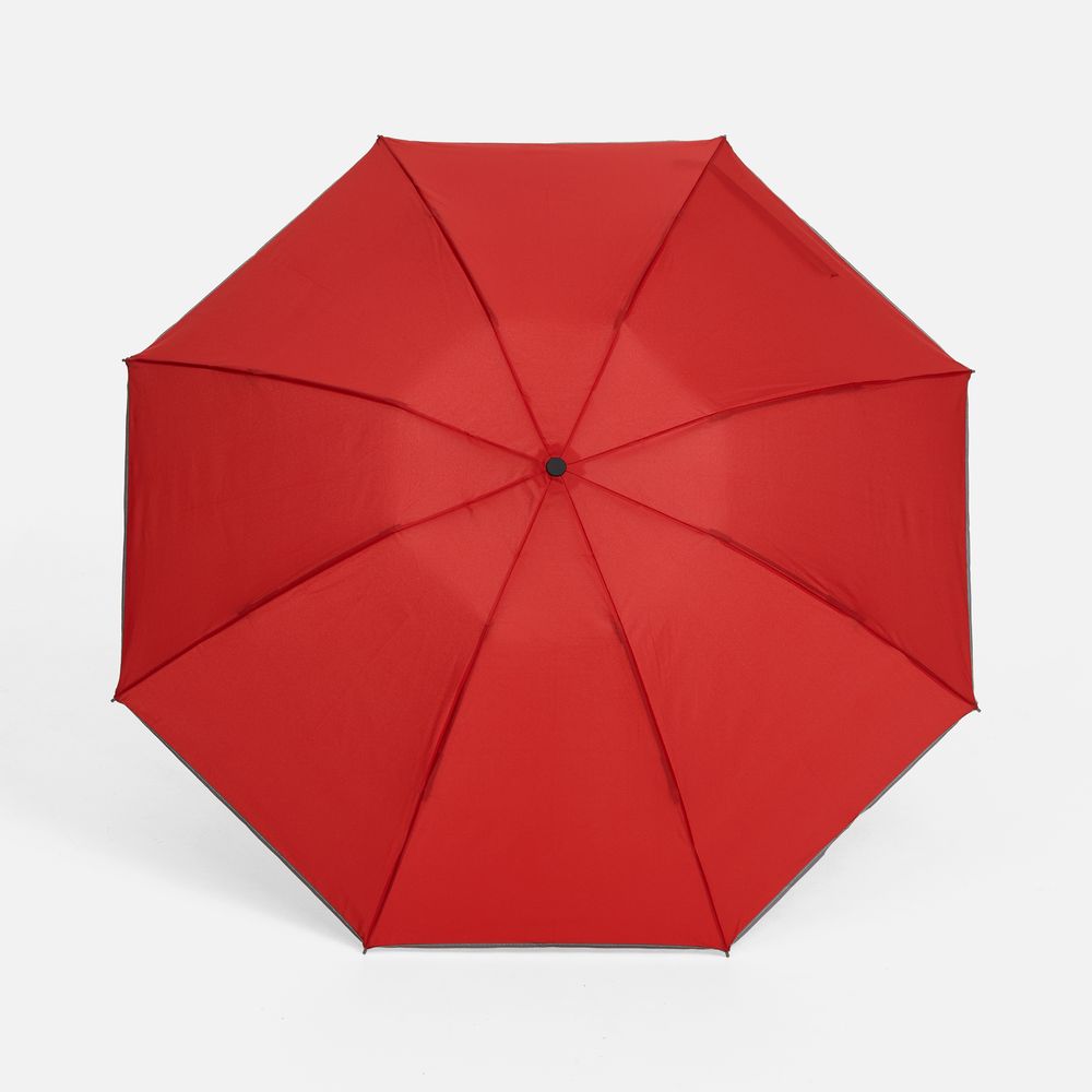 Зонт наоборот складной Futurum со светоотражающим кантом, красный-1