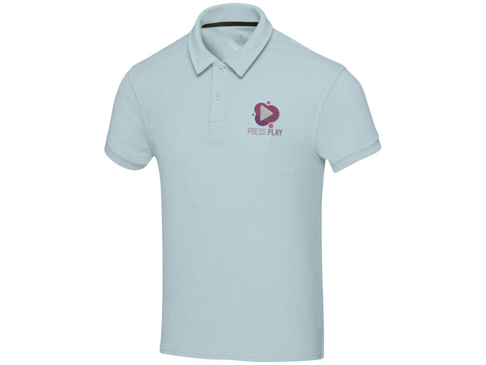 Рубашка поло унисекс Akoya из переработанного махрового материала - Cloud Blue-3