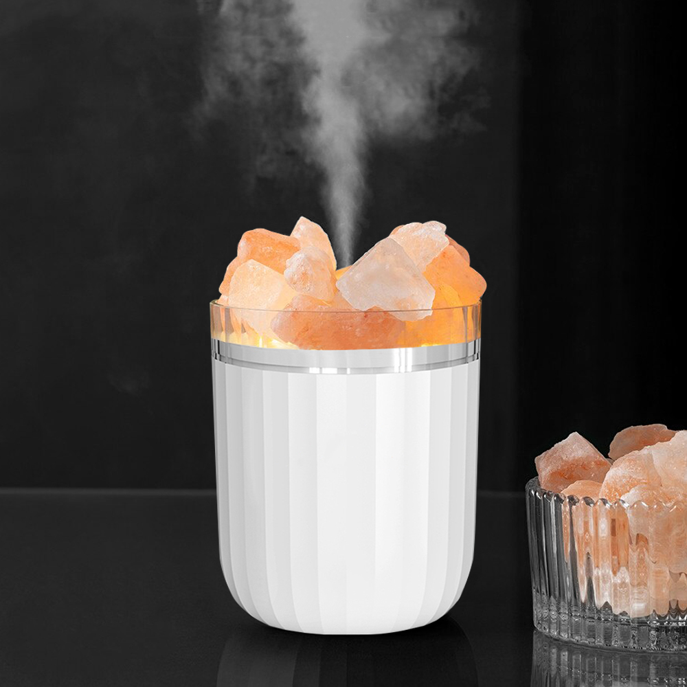 Светодиодный арома-увлажнитель с кристаллами соли Crystal Fog, Белый-2