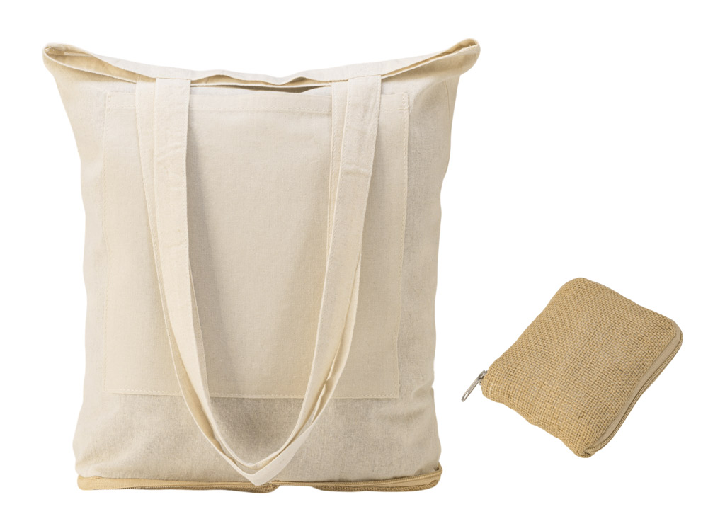 Складная сумка Jute из джута и хлопка, натуральный-0