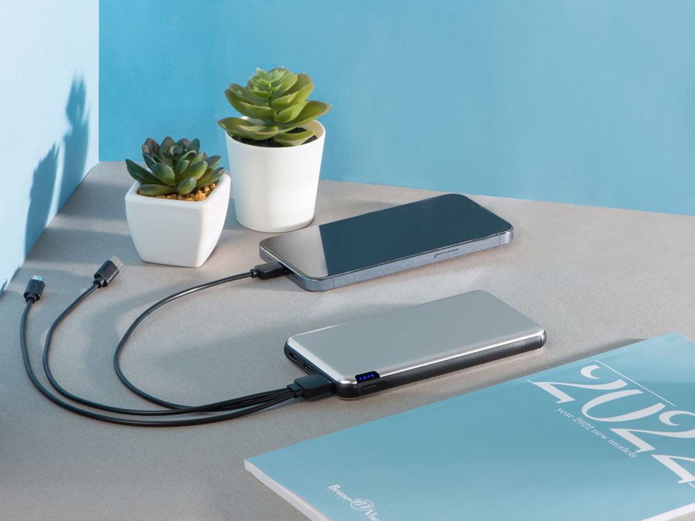 Внешний аккумулятор Forge v.2, металл, 10000mah, серебристый-9