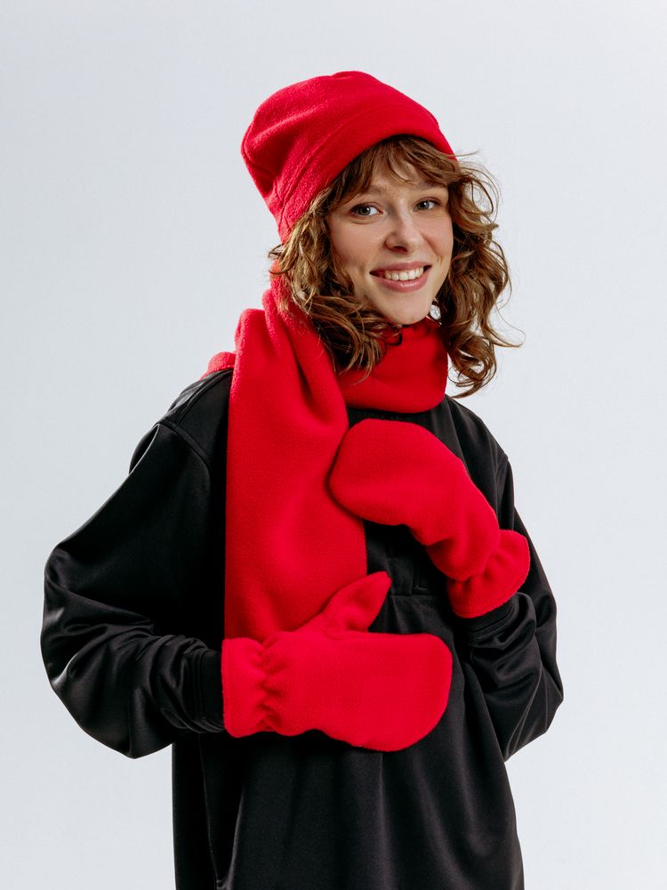 Варежки Fleecy, красные-3