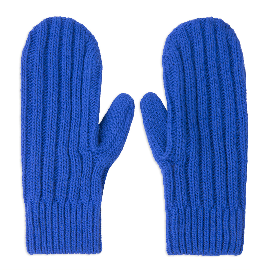 Варежки вязаные НАСВЯЗИ© шерсть/акрил, ярко-синий-0