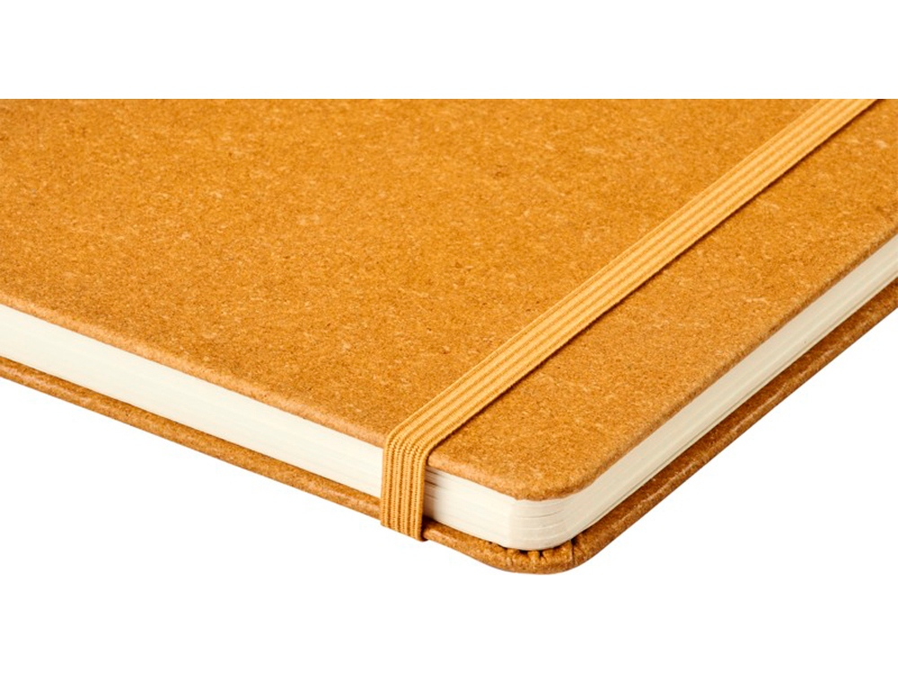 Блокнот Atlana размером A5 с отделкой из кусочков кожи, светло-коричневый-3