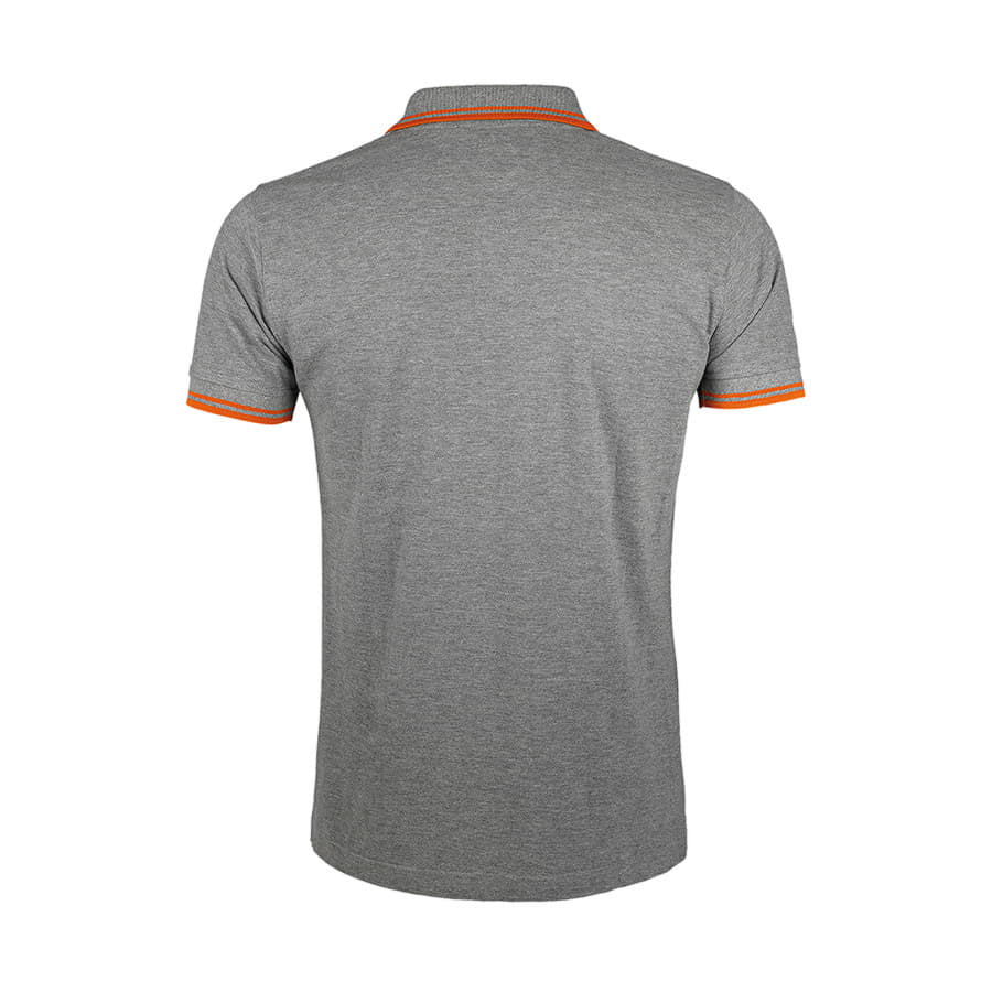 Поло мужское "Pasadena Men", серый, оранжевый-1