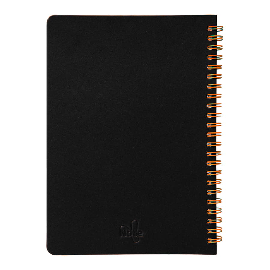 Блокнот на двойной пружине HELIX, 143 х 205 мм, черный с оранжевым, блок в линейку, черный, оранжевый-2