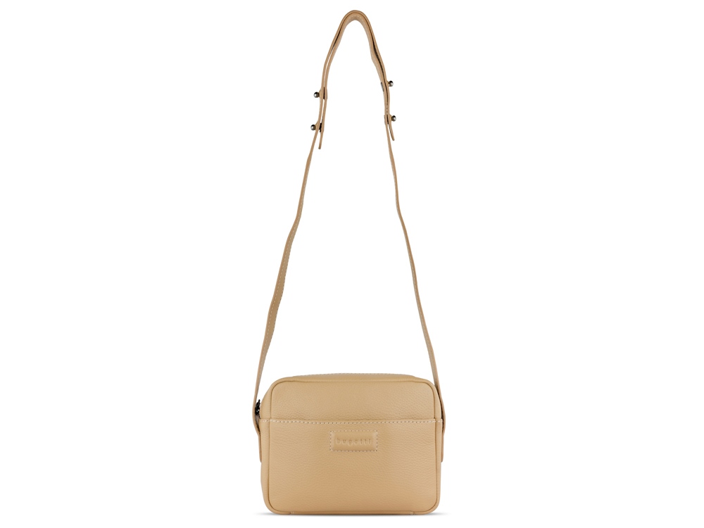 Сумка кросс-боди женская BUGATTI Elsa, песочного цвета, воловья кожа/полиэстер, 19х5,5х14 см-2